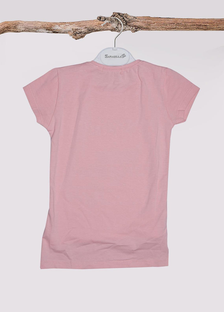 Sanaulla Exclusive Range Cotton Fancy T-Shirts for Girls -  3086 L Pink