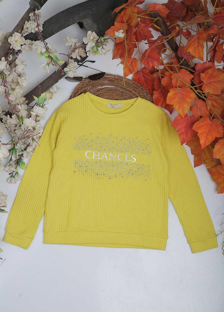Sanaulla Exclusive Range Mix Casual Girls Tops -  4552 Lemon