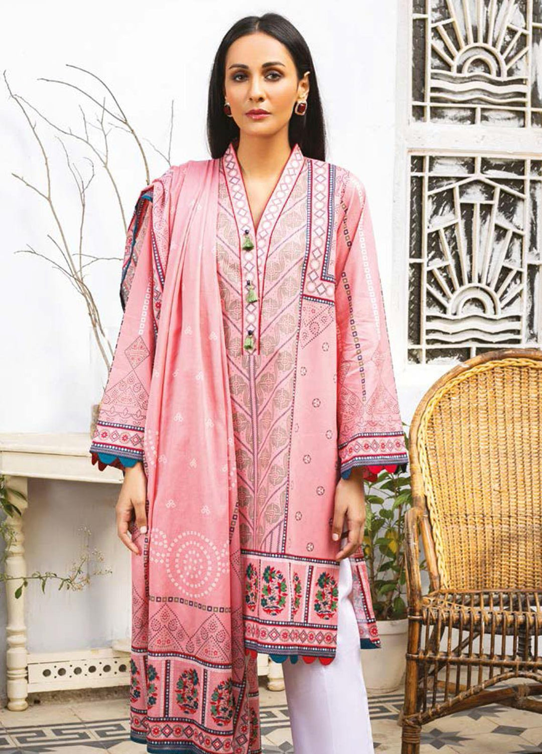 Guftagu by Orient Textiles Printed Lawn Suits Unstitched 2 Piece OT21G D-067-Peach - Festive Collection