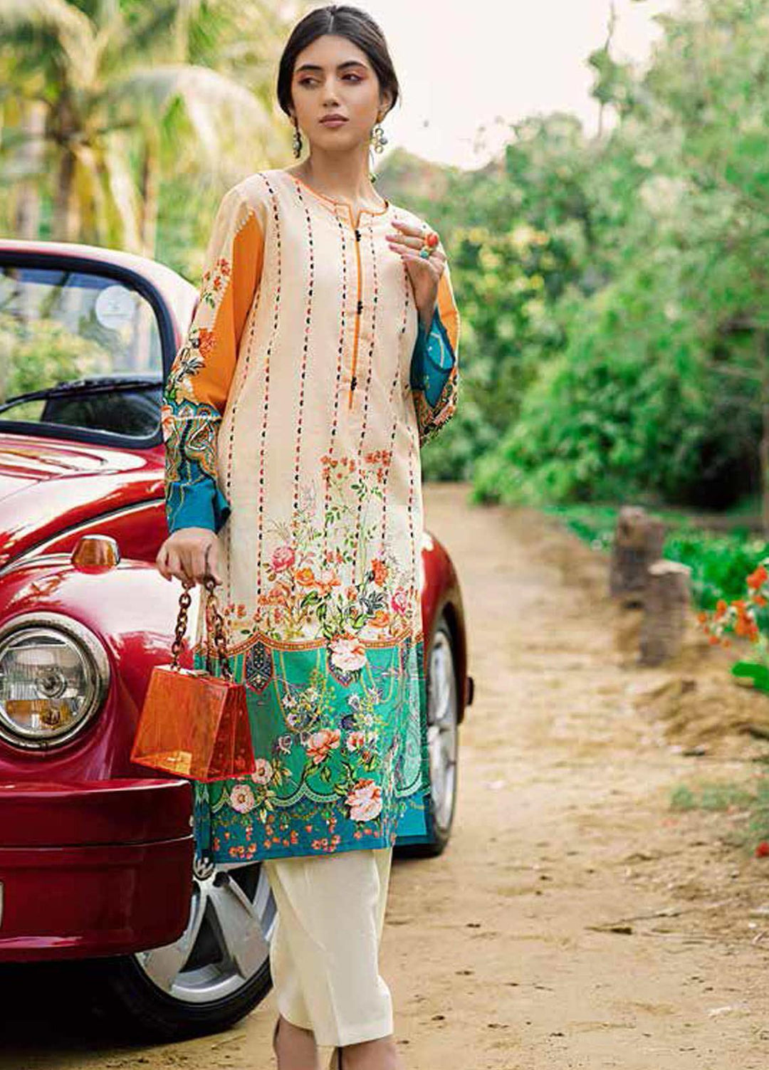 Gul Ahmed Printed Lawn Unstitched Kurties GA21BG SL-870 - Summer Collection