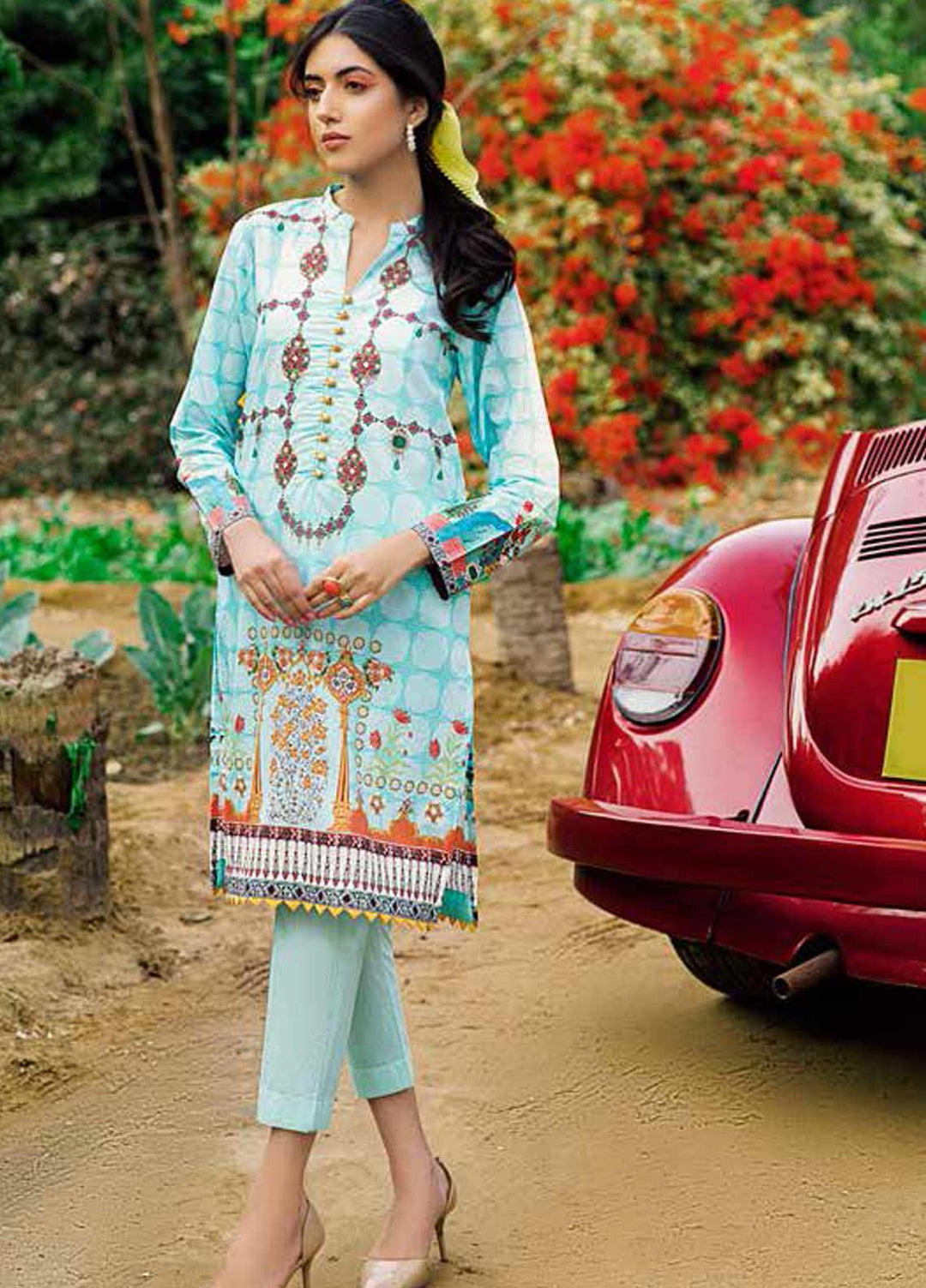 Gul Ahmed Printed Lawn Unstitched Kurties GA21BG SL-871 - Summer Collection