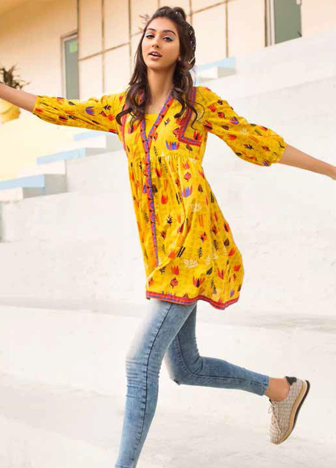 Gul Ahmed Printed Lawn Unstitched Kurties GA21BG SL-921 A - Summer Collection