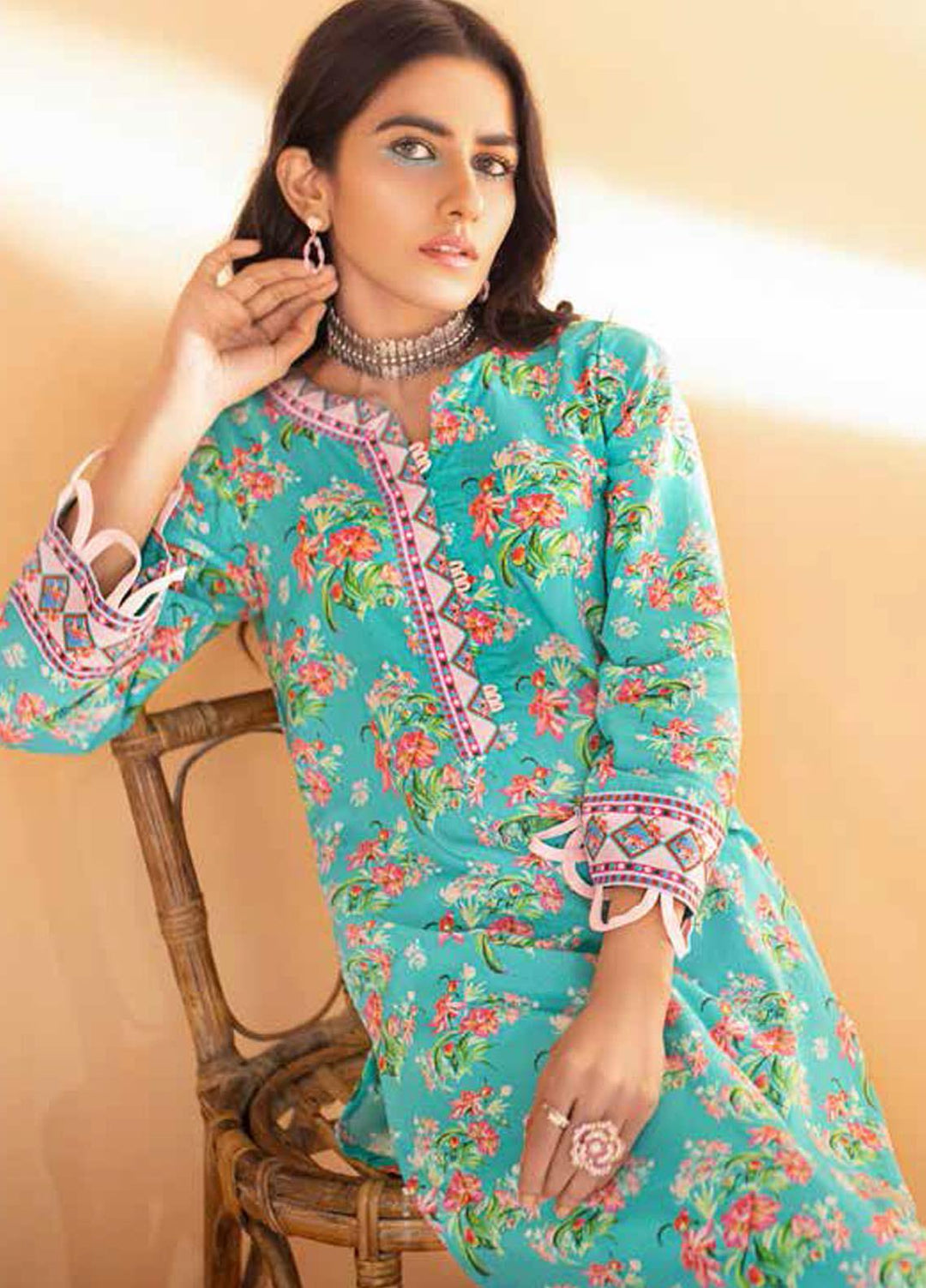 Gul Ahmed Printed Lawn Unstitched Kurties GA21BG SL-933 A - Summer Collection