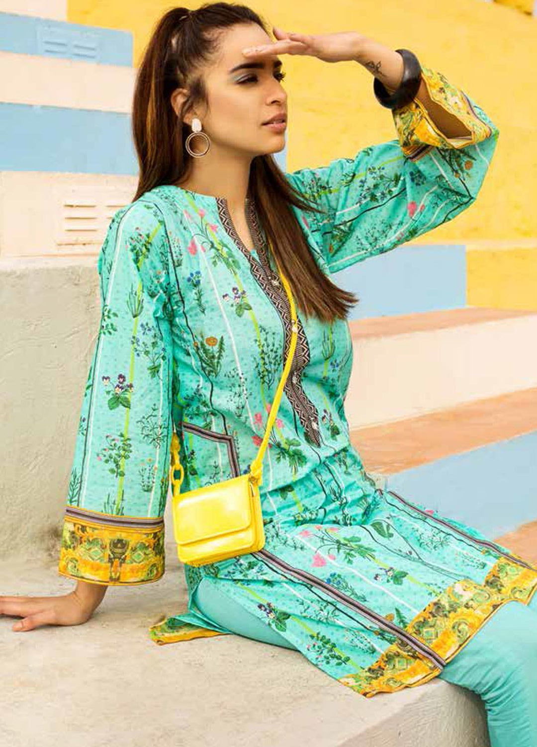 Gul Ahmed Printed Lawn Unstitched Kurties GA21BG SL-936 A - Summer Collection