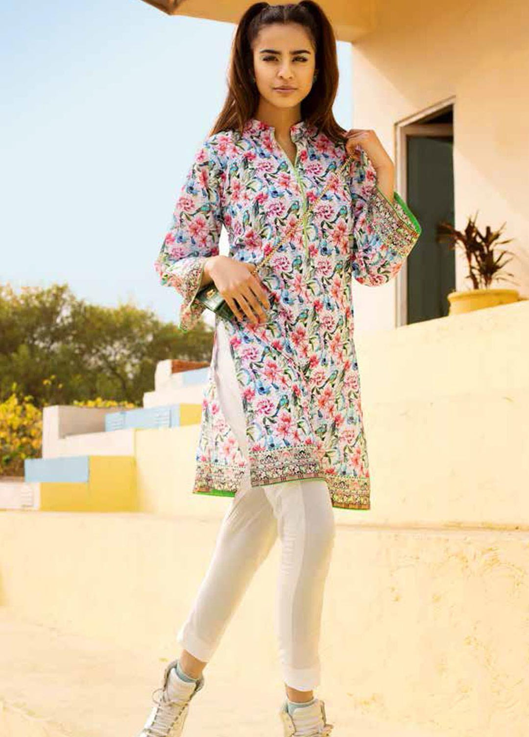 Gul Ahmed Printed Lawn Unstitched Kurties GA21BG SL-941 B - Summer Collection