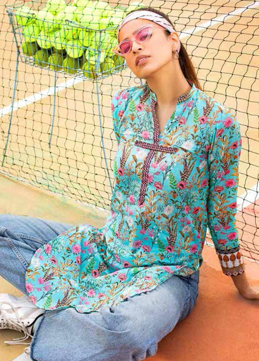 Gul Ahmed Printed Lawn Unstitched Kurties GA21BG SL-943 A - Summer Collection