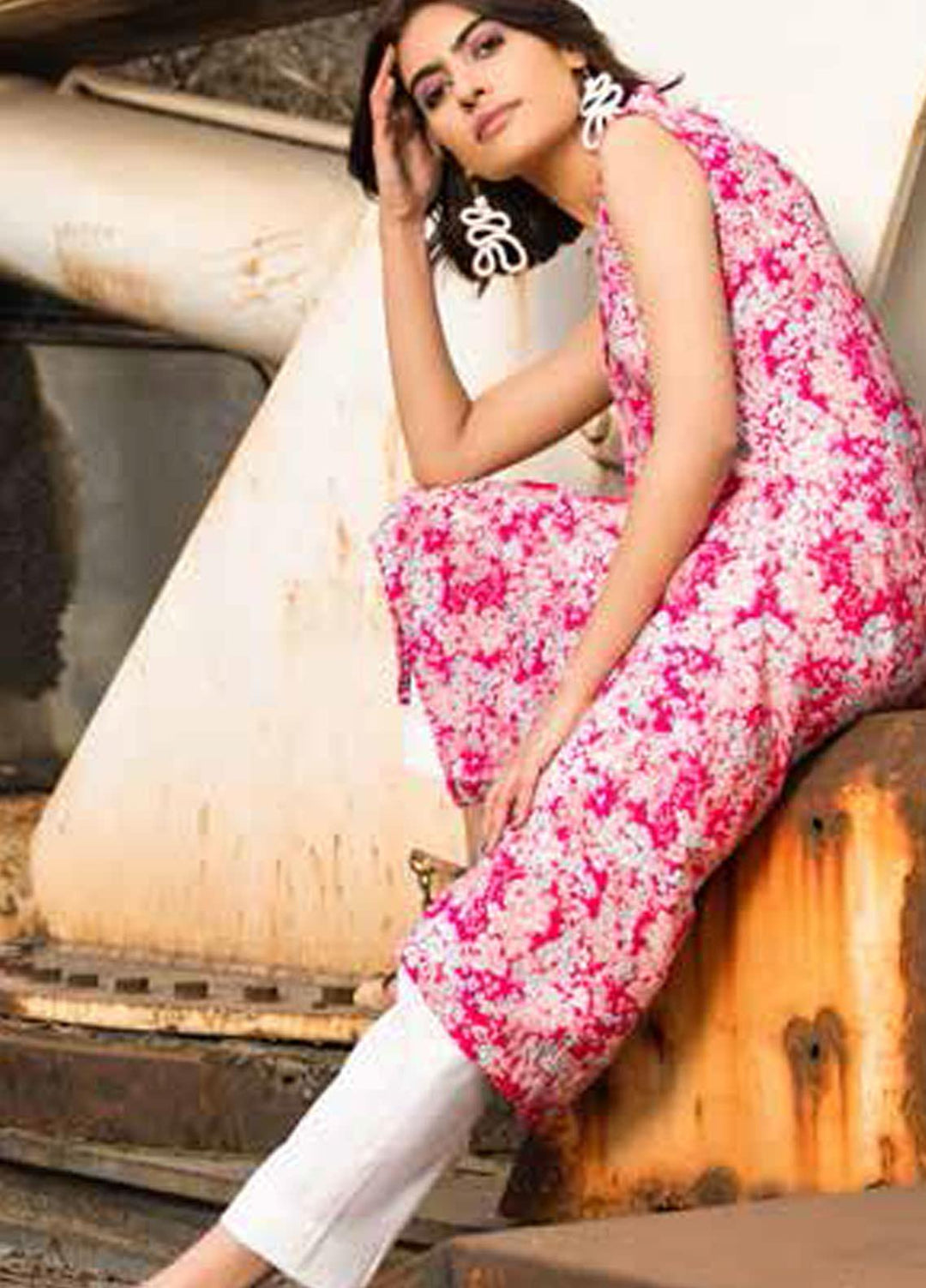 Gul Ahmed Printed Lawn  Unstitched Kurties GA21BG SL-974 B - Summer Collection