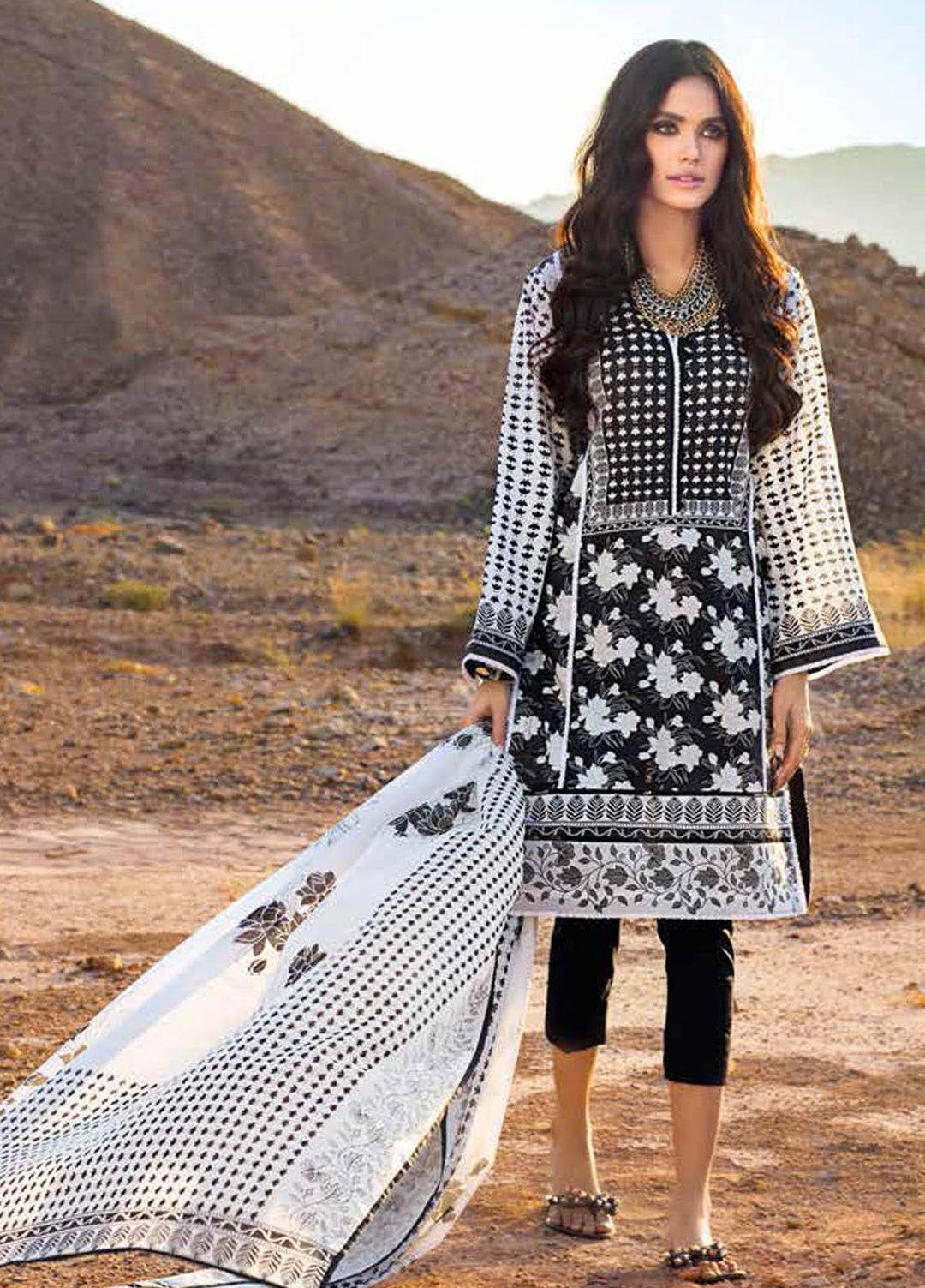 Gul Ahmed Printed Lawn Suits Unstitched 3 Piece GA21BL B76 - Summer Collection