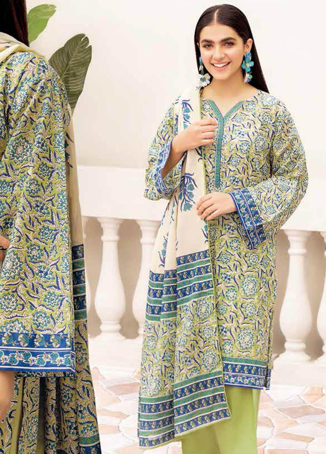 Gul Ahmed Printed Lawn Suits Unstitched 3 Piece GA21BL CL1030A - Summer Collection