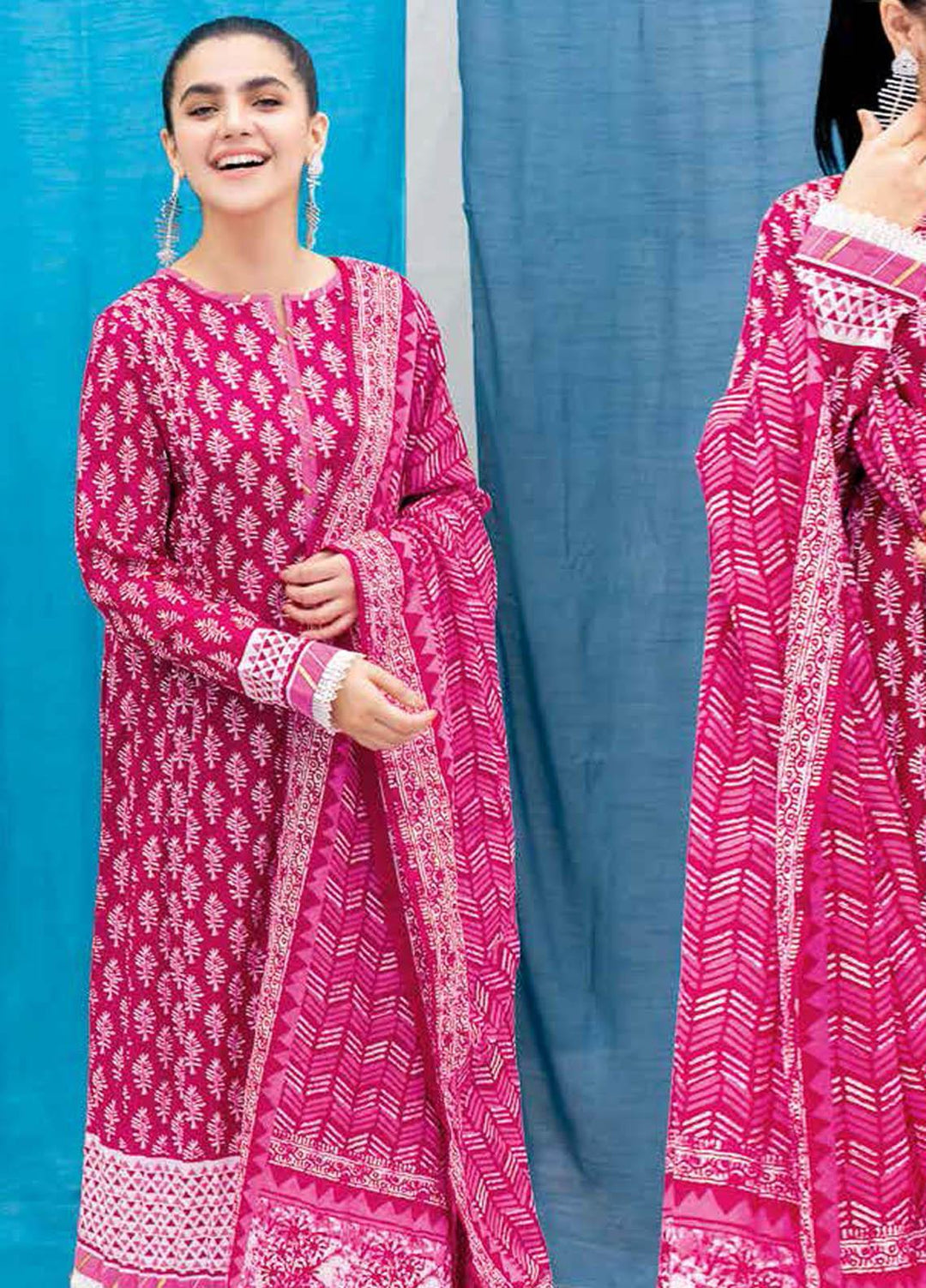 Gul Ahmed Printed Lawn Suits Unstitched 3 Piece GA21BL CL1054B - Summer Collection