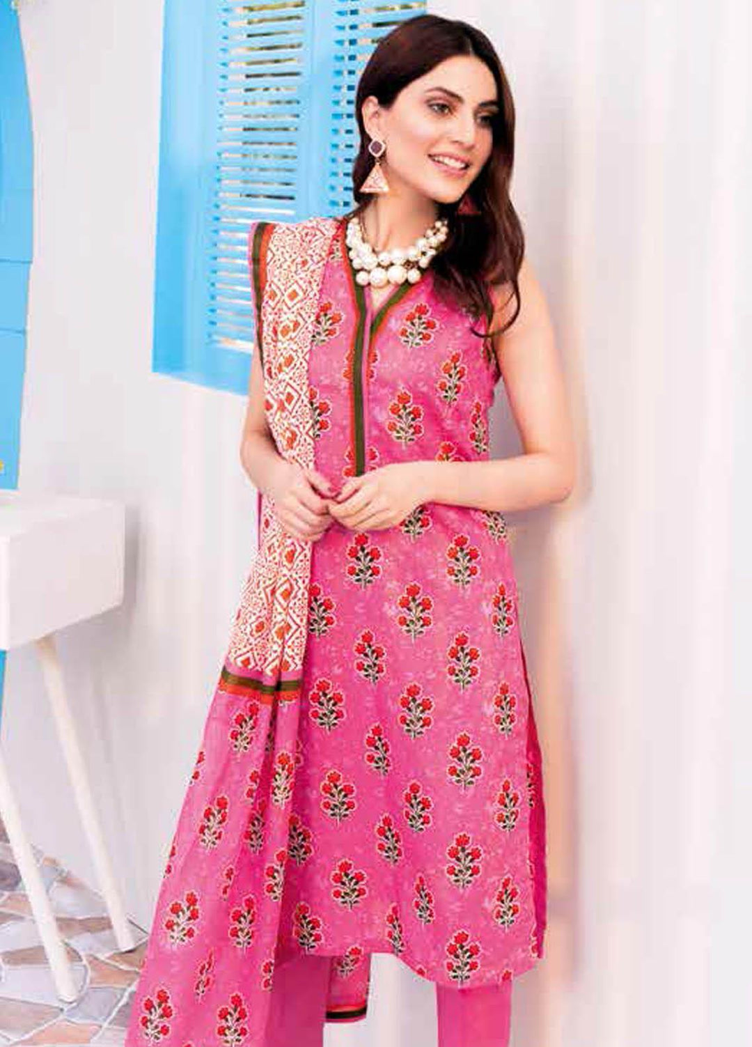 Gul Ahmed Printed Lawn Suits Unstitched 3 Piece GA21BL CL1055A - Summer Collection