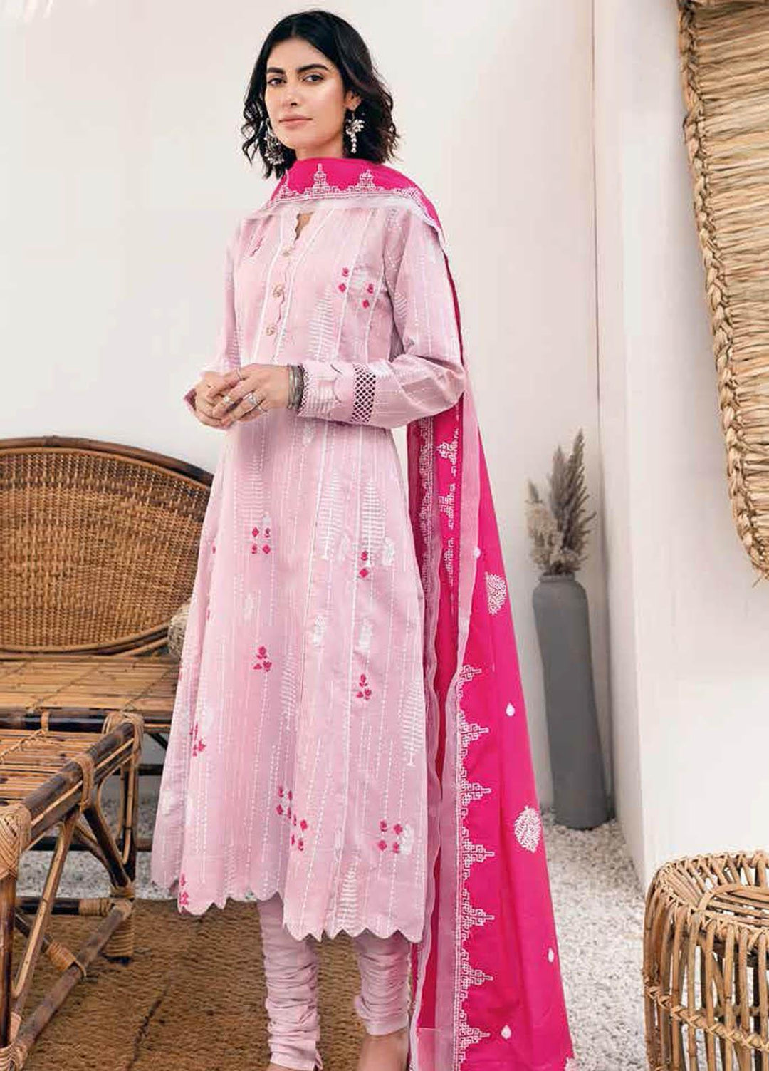 Gul Ahmed Embroidered Lawn Suits Unstitched 3 Piece GA21BL CL1064 - Summer Collection