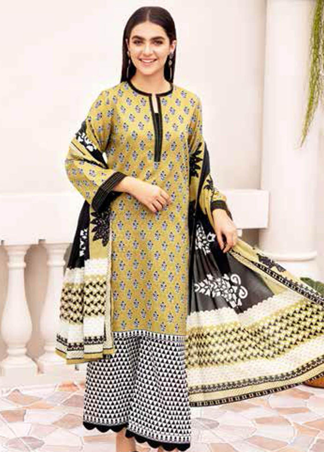 Gul Ahmed Printed Lawn Suits Unstitched 3 Piece GA21BL CL1066B - Summer Collection