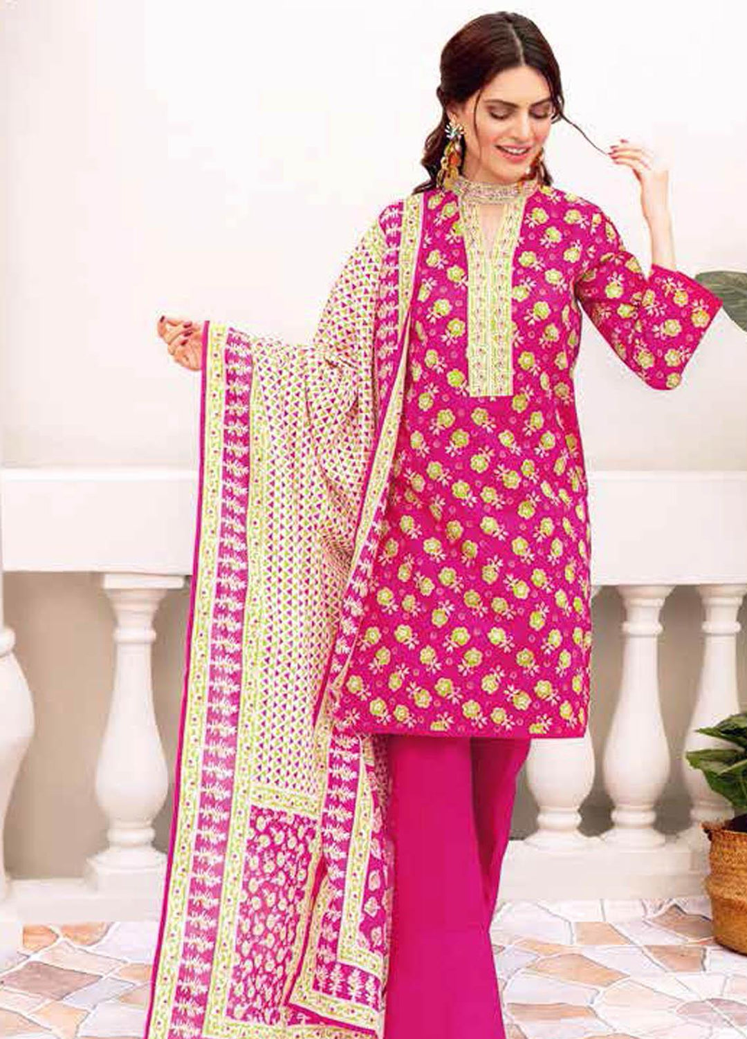 Gul Ahmed Printed Lawn Suits Unstitched 3 Piece GA21BL CL1078B - Summer Collection