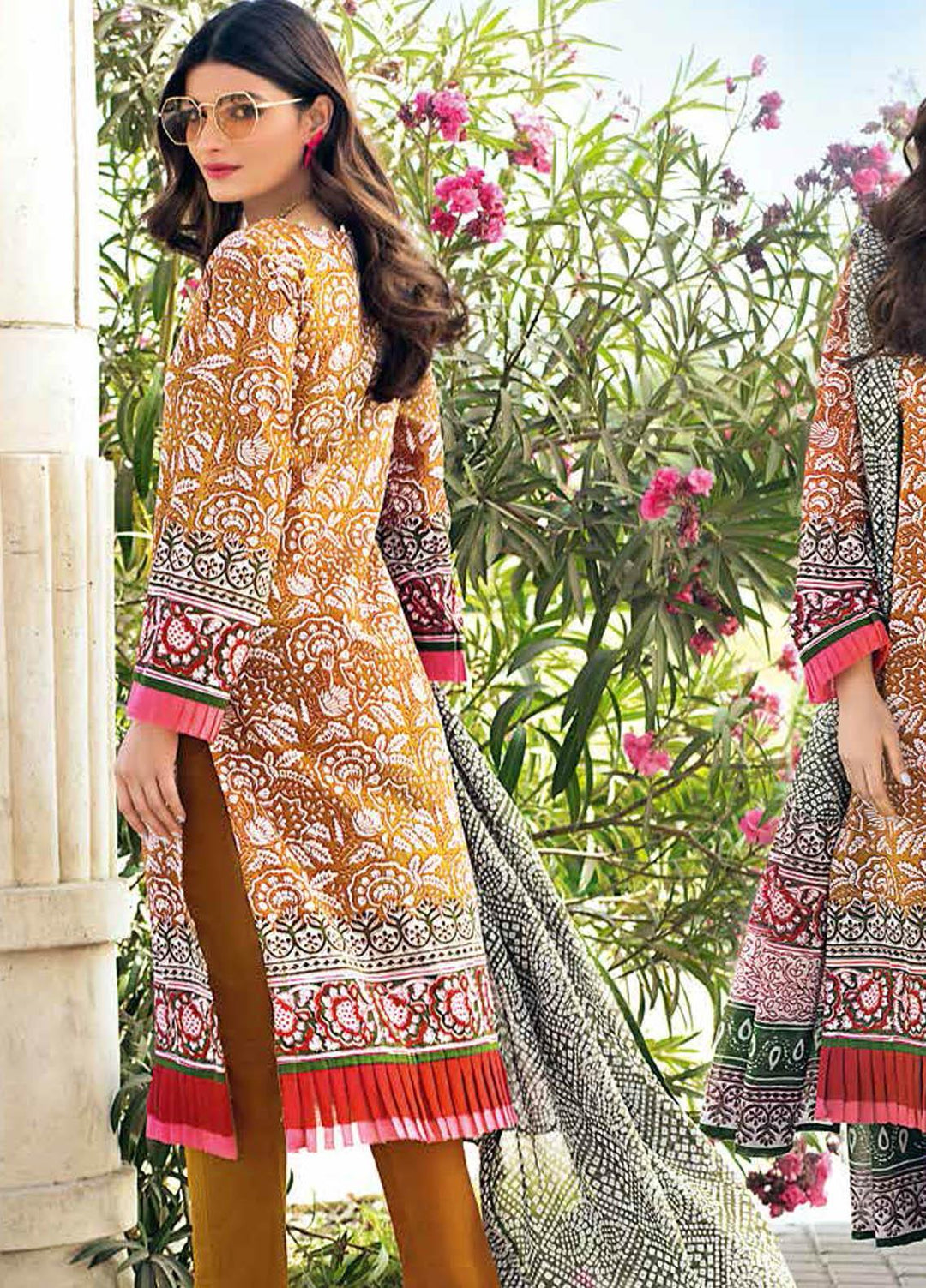Gul Ahmed Printed Lawn Suits Unstitched 3 Piece GA21BL CL1134A - Summer Collection