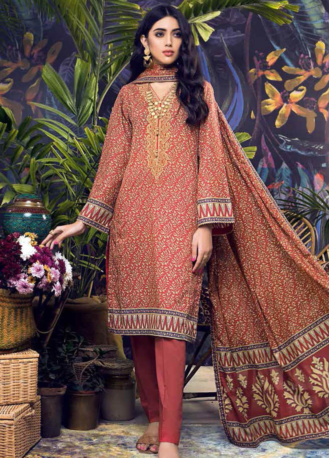Gul Ahmed Embroidered Lawn Suits Unstitched 3 Piece GA21BL CL1141 - Summer Collection
