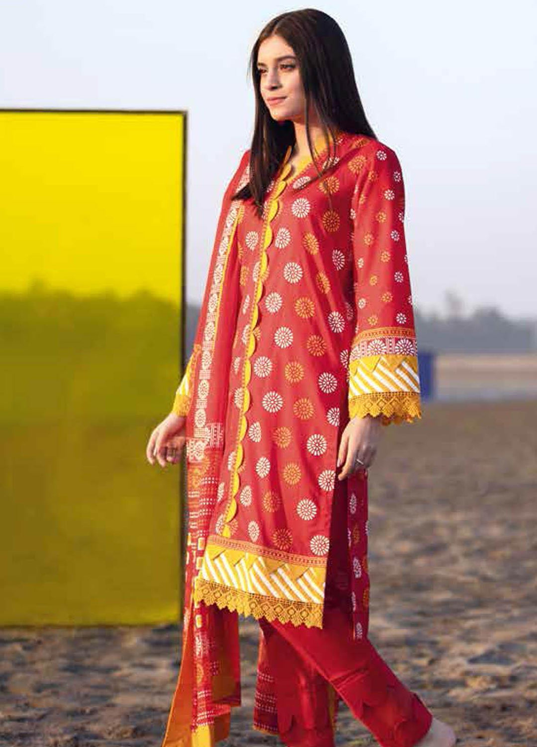 Gul Ahmed Printed Lawn Suits Unstitched 3 Piece GA21BL CL1153A - Summer Collection