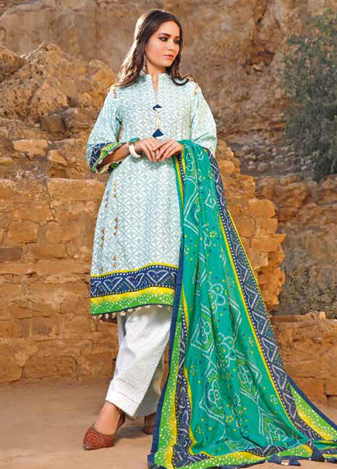 Gul Ahmed Printed Lawn Suits Unstitched 3 Piece GA21BL CL1192A - Summer Collection