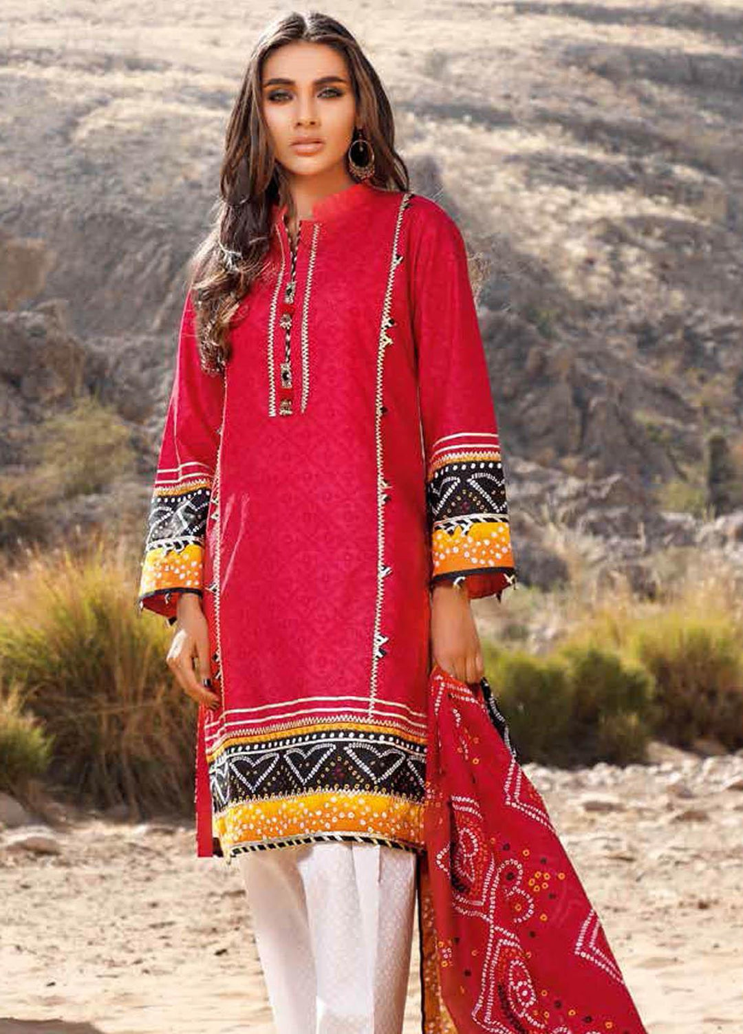 Gul Ahmed Printed Lawn Suits Unstitched 3 Piece GA21BL CL1192B - Summer Collection