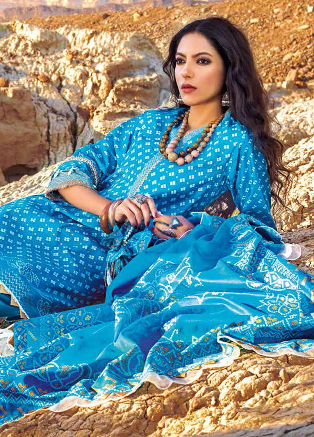 Gul Ahmed Printed Lawn Suits Unstitched 3 Piece GA21BL CL1205B - Summer Collection