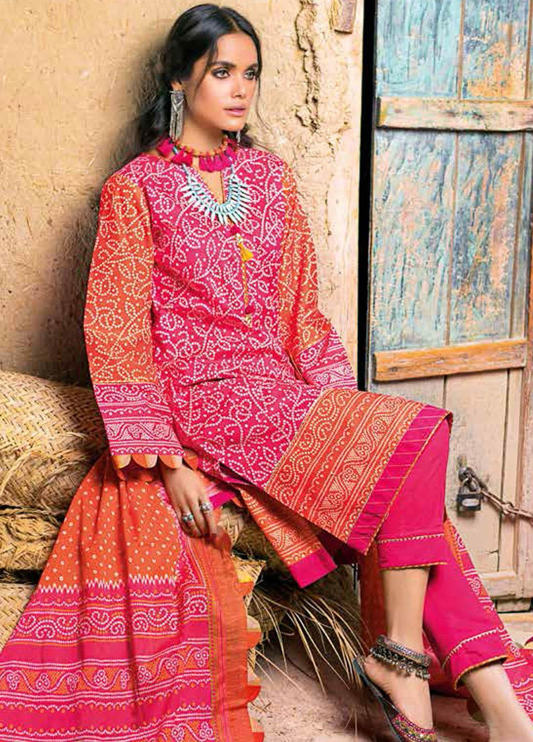 Gul Ahmed Printed Lawn Suits Unstitched 3 Piece GA21BL CL1208B - Summer Collection