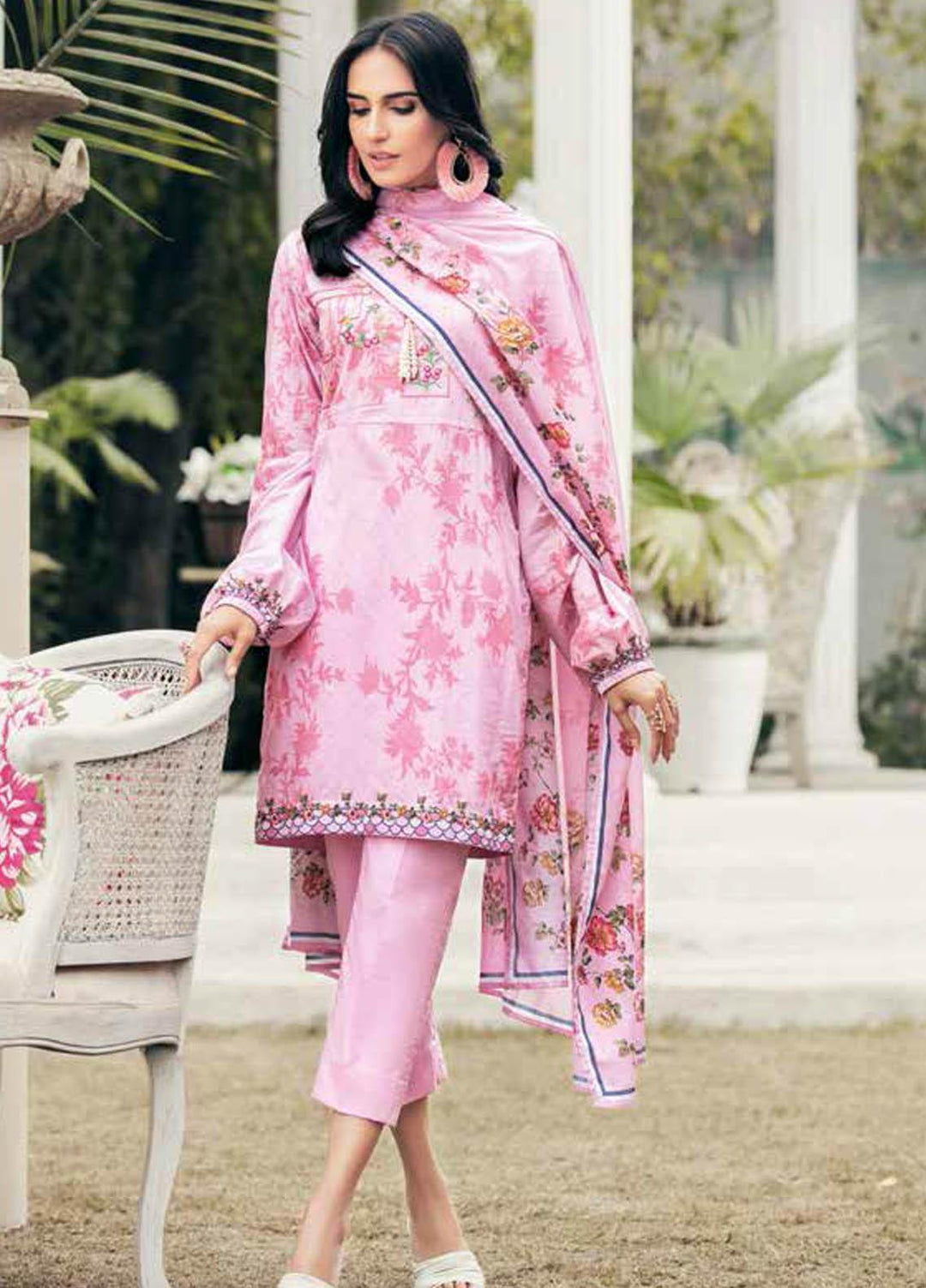 Gul Ahmed Embroidered Lawn Suits Unstitched 3 Piece GA21BL CL1216 - Summer Collection
