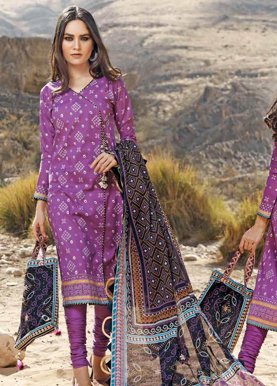 Gul Ahmed Printed Lawn Suits Unstitched 3 Piece GA21BL CL1224A - Summer Collection