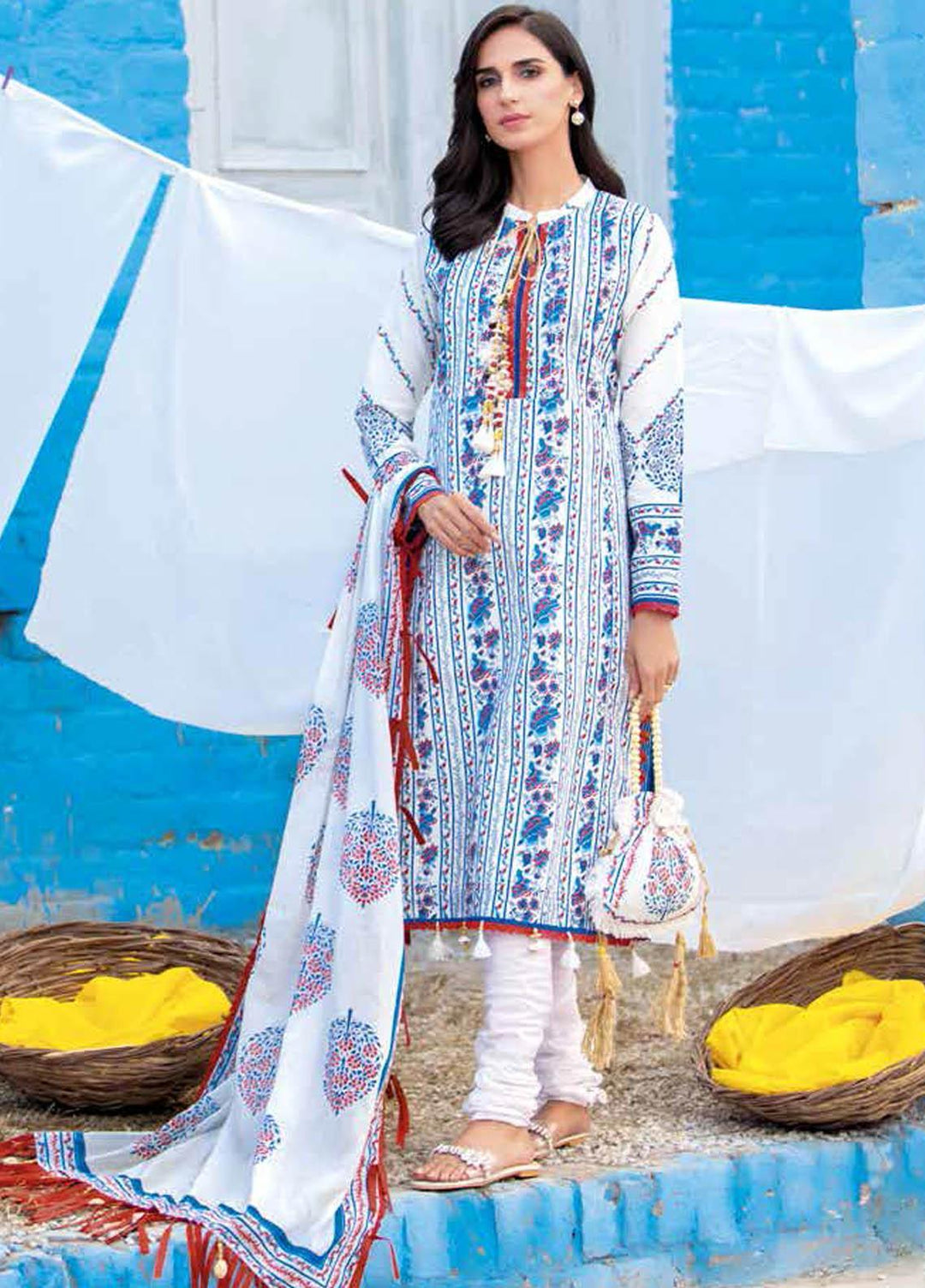 Gul Ahmed Printed Lawn Suits Unstitched 3 Piece GA21BL CL1256 - Summer Collection
