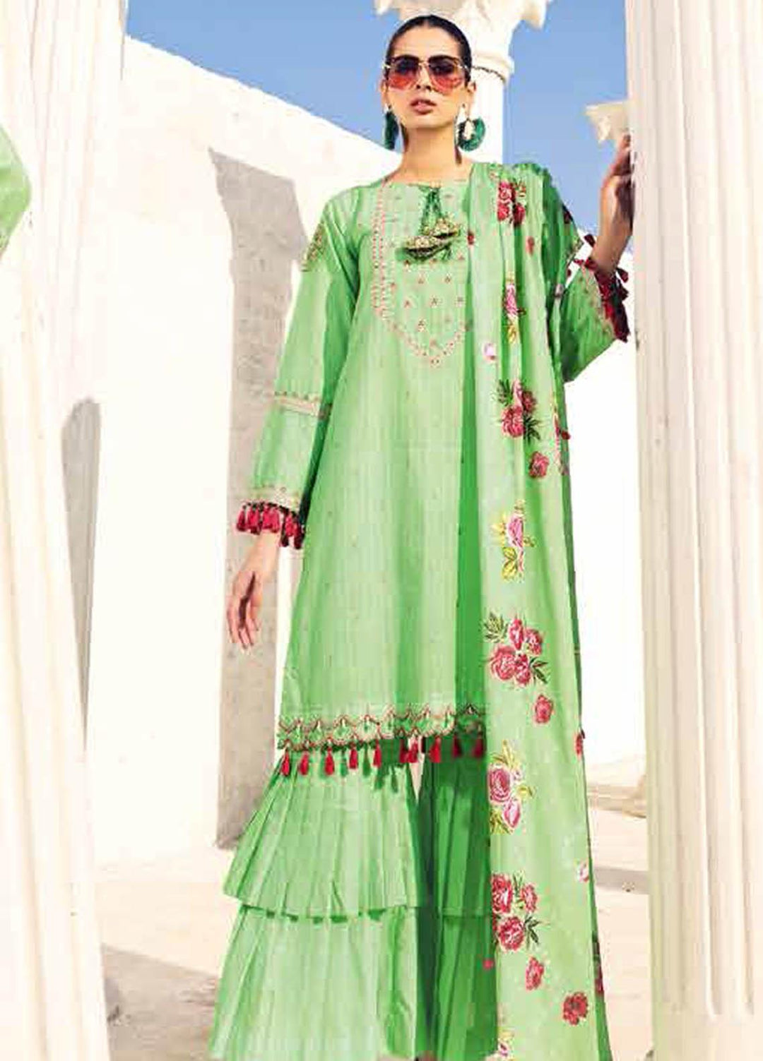 Gul Ahmed Embroidered Lawn Suits Unstitched 3 Piece GA21BL CL900 - Summer Collection