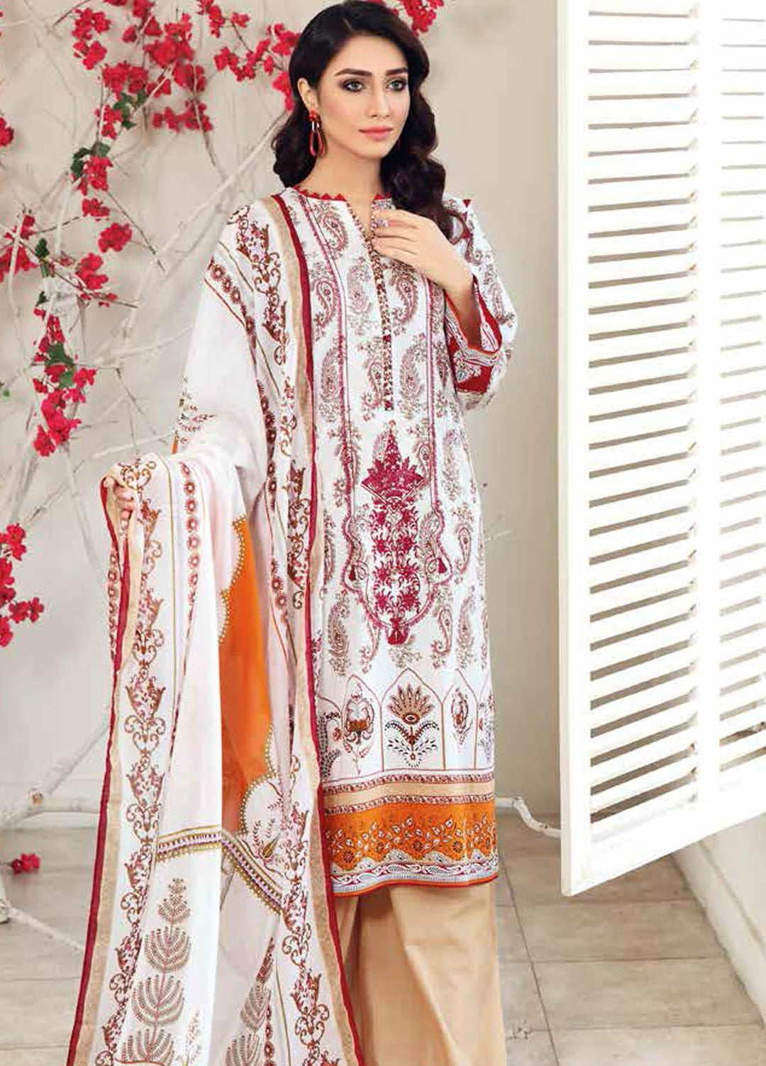 Gul Ahmed Embroidered Lawn Suits Unstitched 3 Piece GA21BL CL999 - Summer Collection