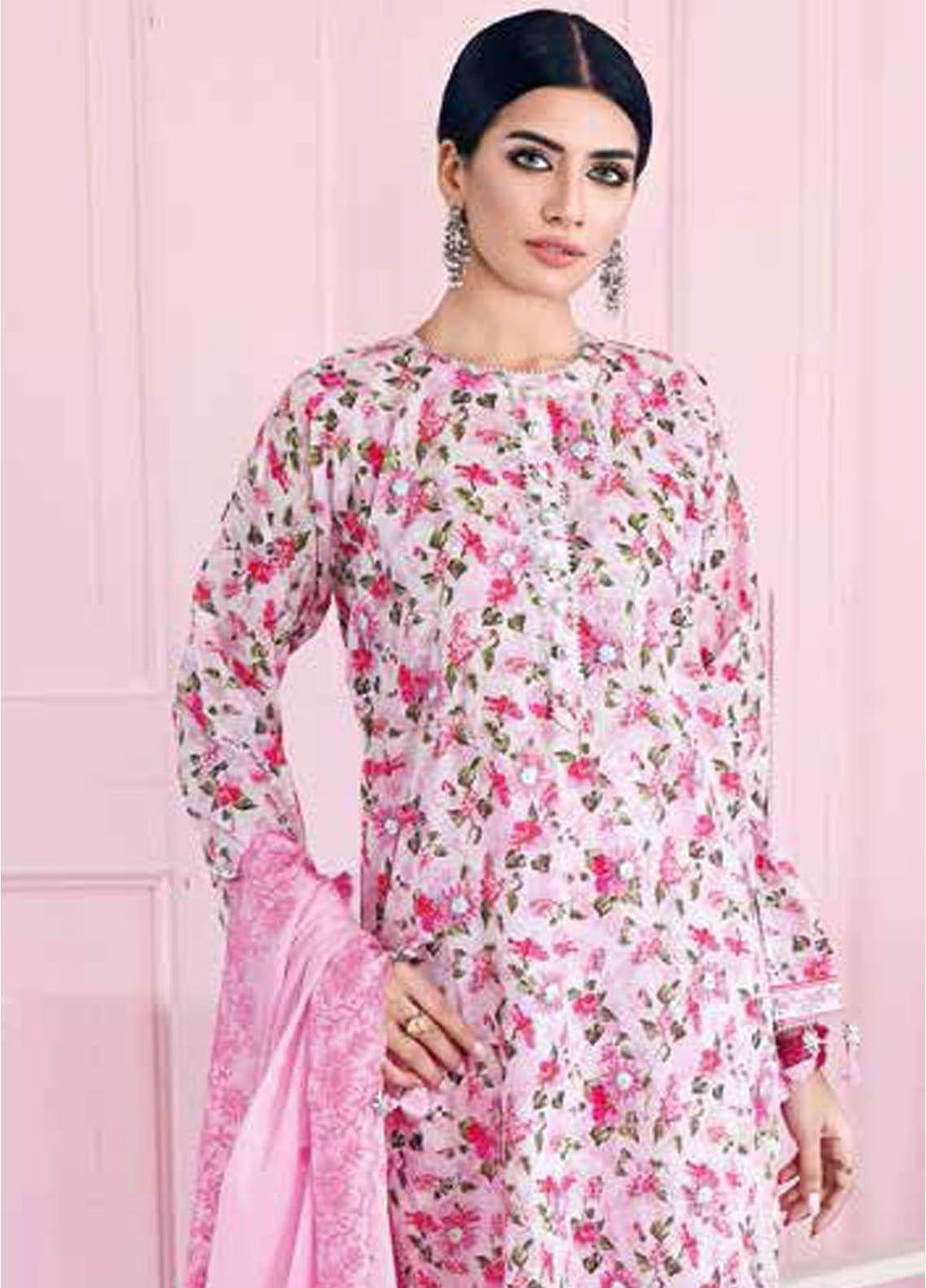 Gul Ahmed Embroidered Lawn Suits Unstitched 3 Piece GA21BL FS03 - Summer Collection