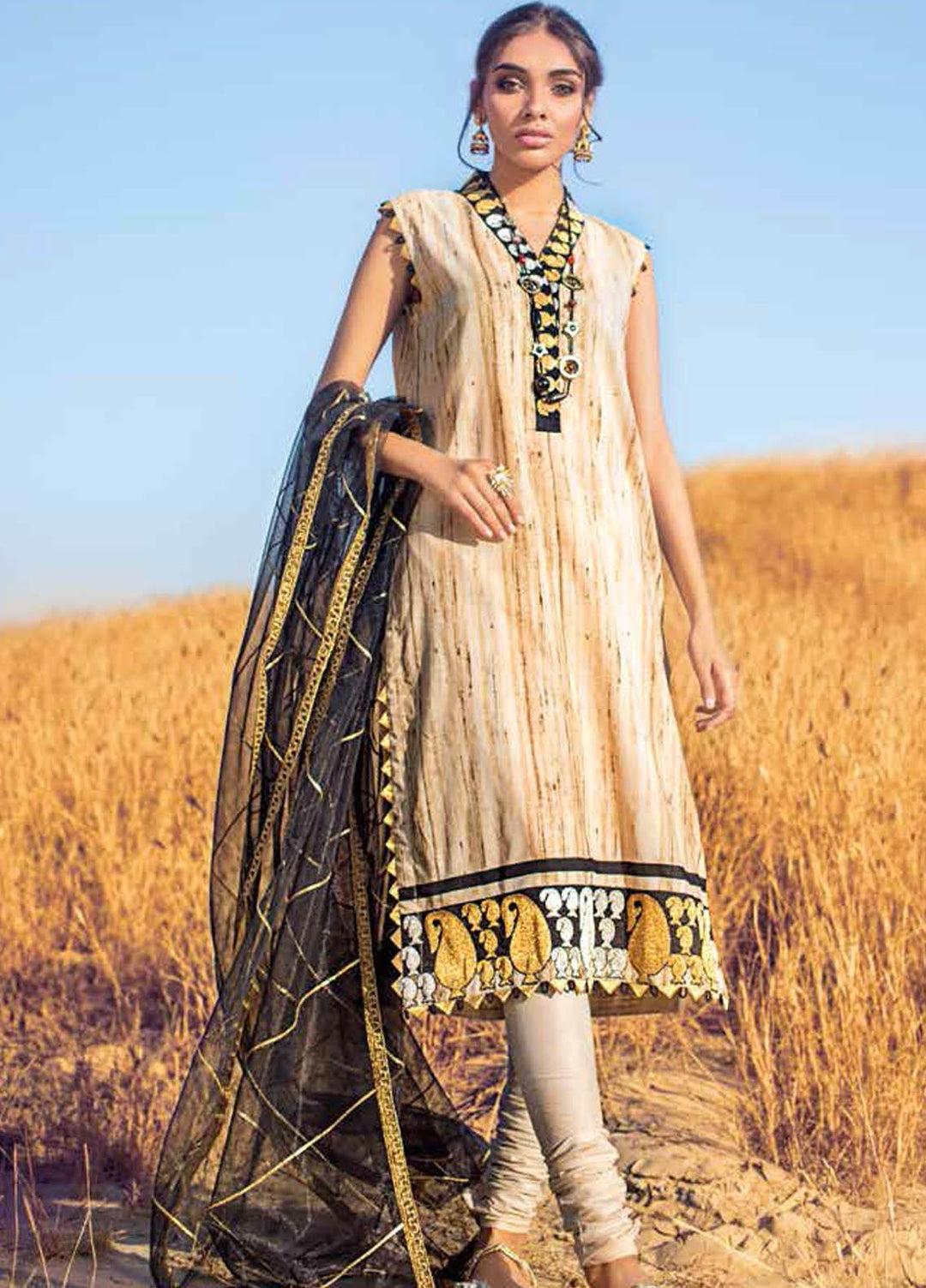 Gul Ahmed Embroidered Lawn Suits Unstitched 3 Piece GA21BL FS23 - Summer Collection