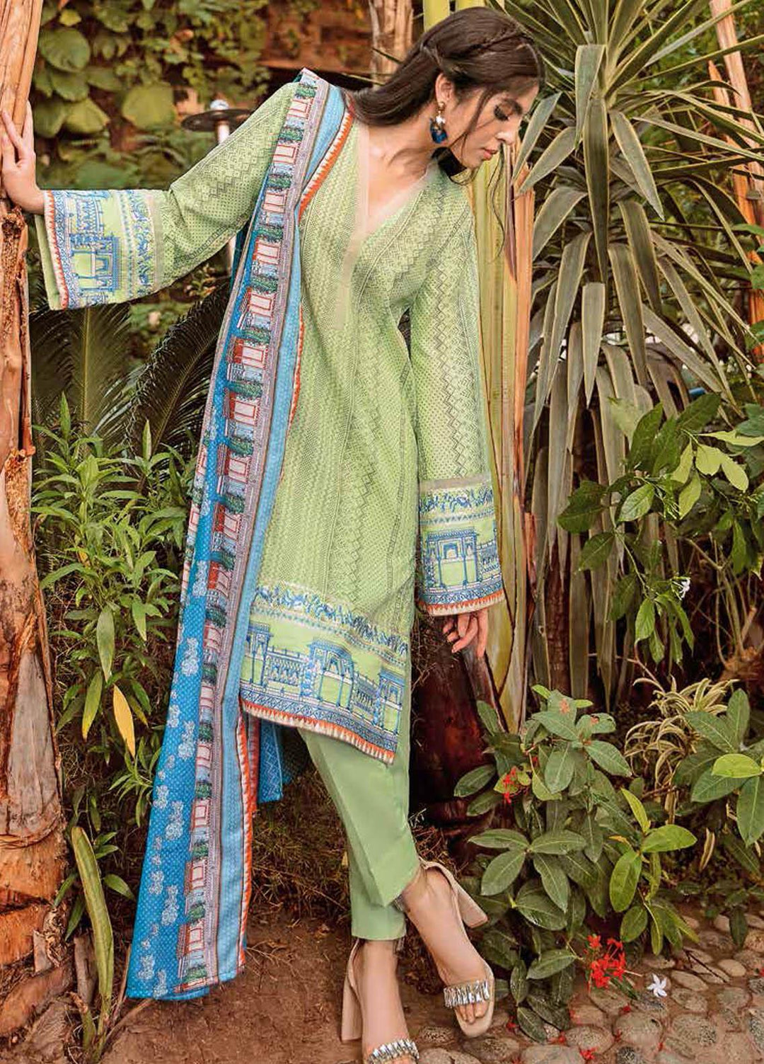 Gul Ahmed Embroidered Lawn Suits Unstitched 3 Piece GA21BL SP35 - Summer Collection