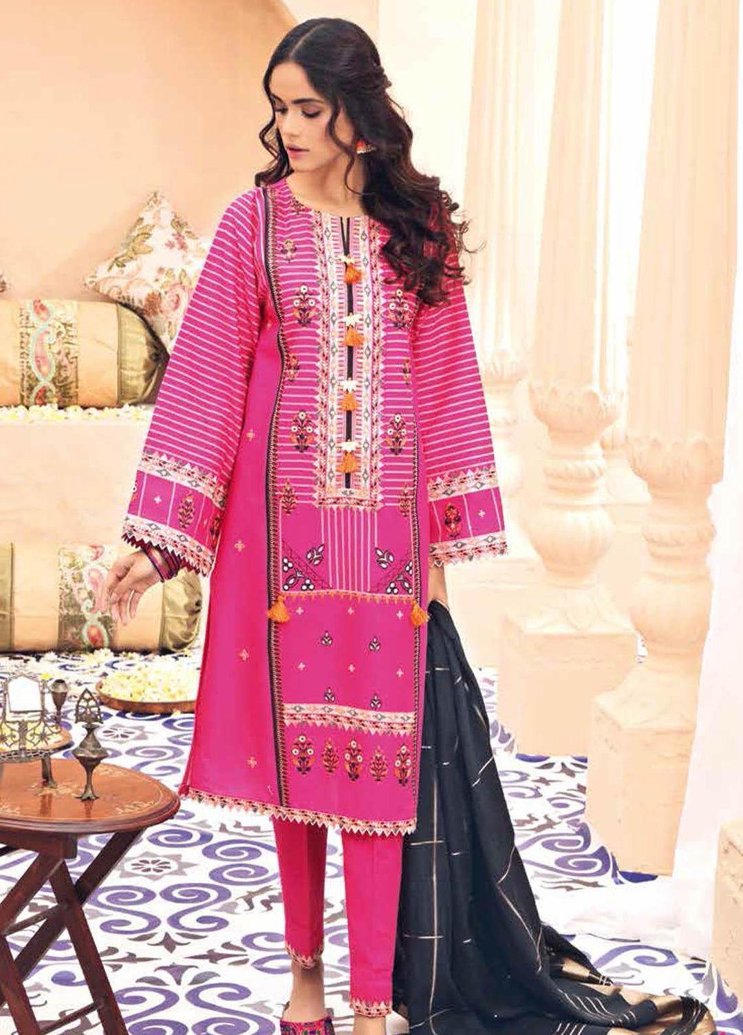 Gul Ahmed Embroidered Lawn Suits Unstitched 3 Piece GA21BL SP63 - Summer Collection