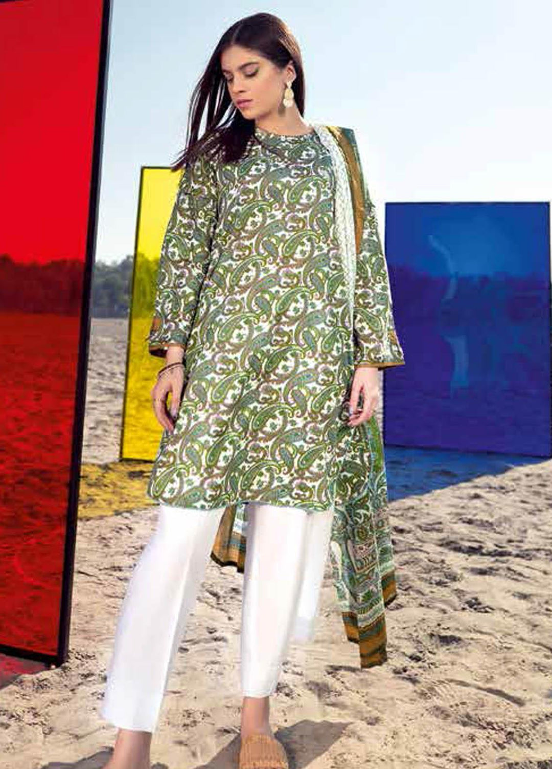 Gul Ahmed Printed Lawn Suits Unstitched 2 Piece GA21BL TL304A - Summer Collection