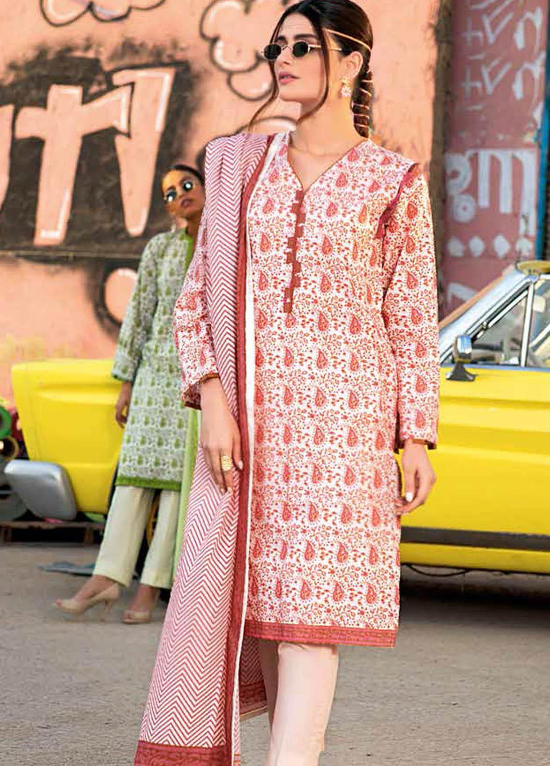 Gul Ahmed Printed Lawn Suits Unstitched 2 Piece GA21BL TL308B - Summer Collection