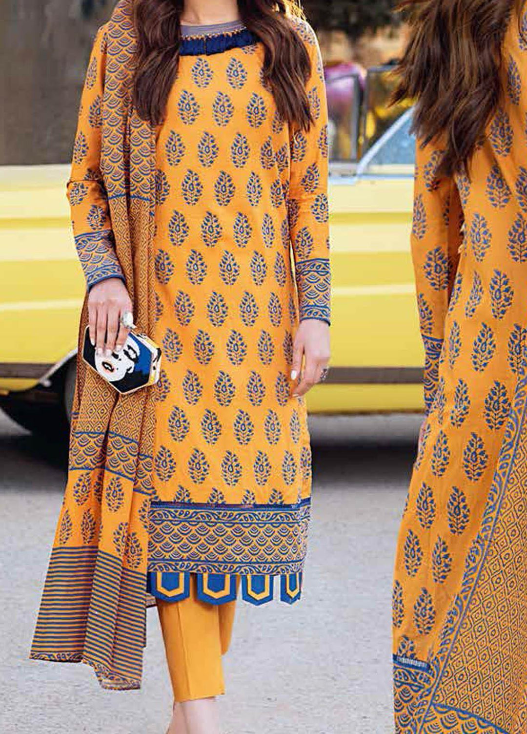 Gul Ahmed Printed Lawn Suits Unstitched 2 Piece GA21BL TL319A - Summer Collection