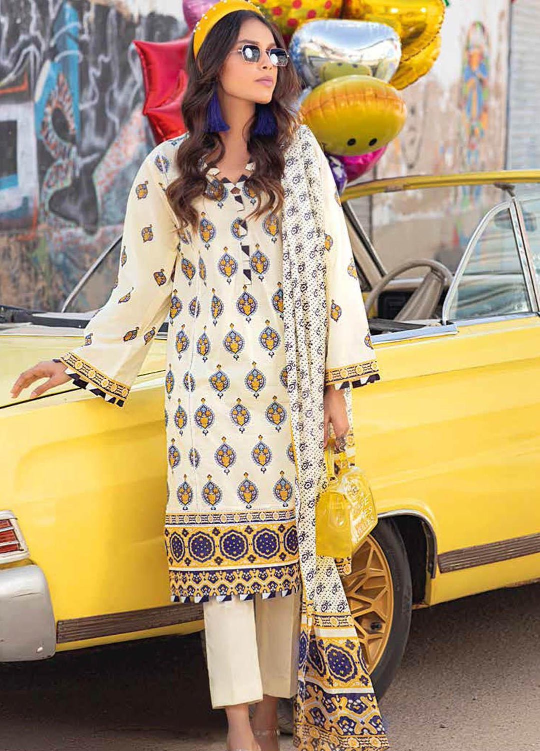 Gul Ahmed Printed Lawn Suits Unstitched 2 Piece GA21BL TL329A - Summer Collection