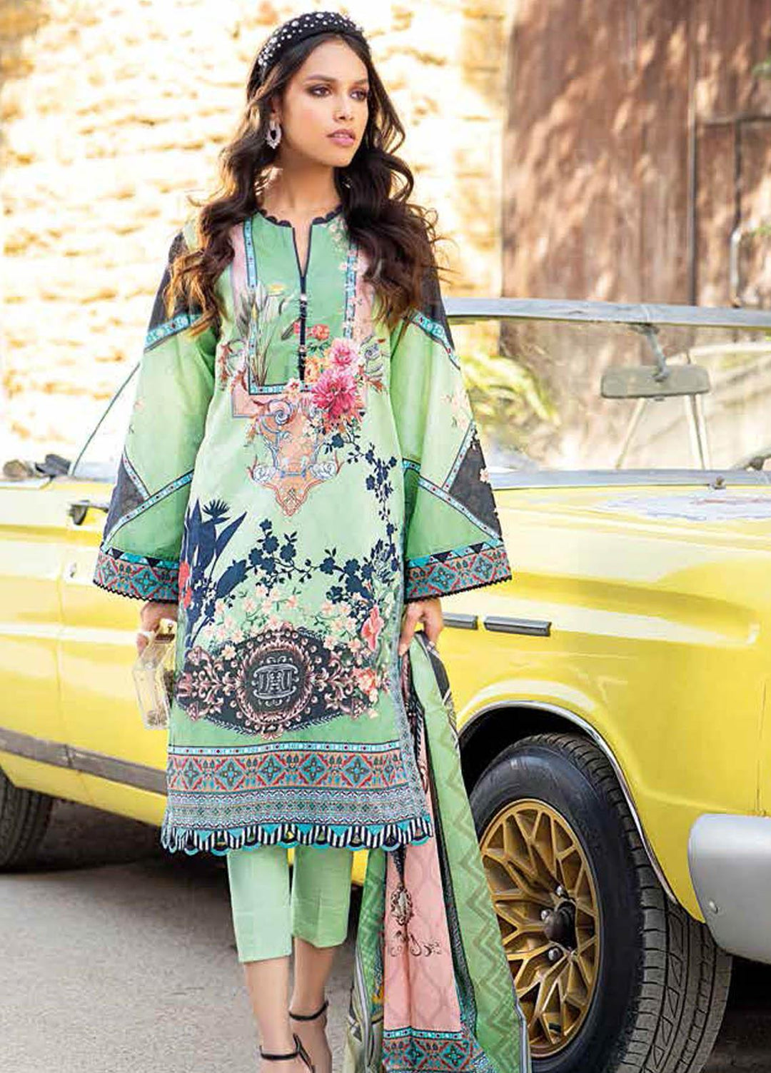 Gul Ahmed Printed Lawn Suits Unstitched 2 Piece GA21BL TL340A - Summer Collection