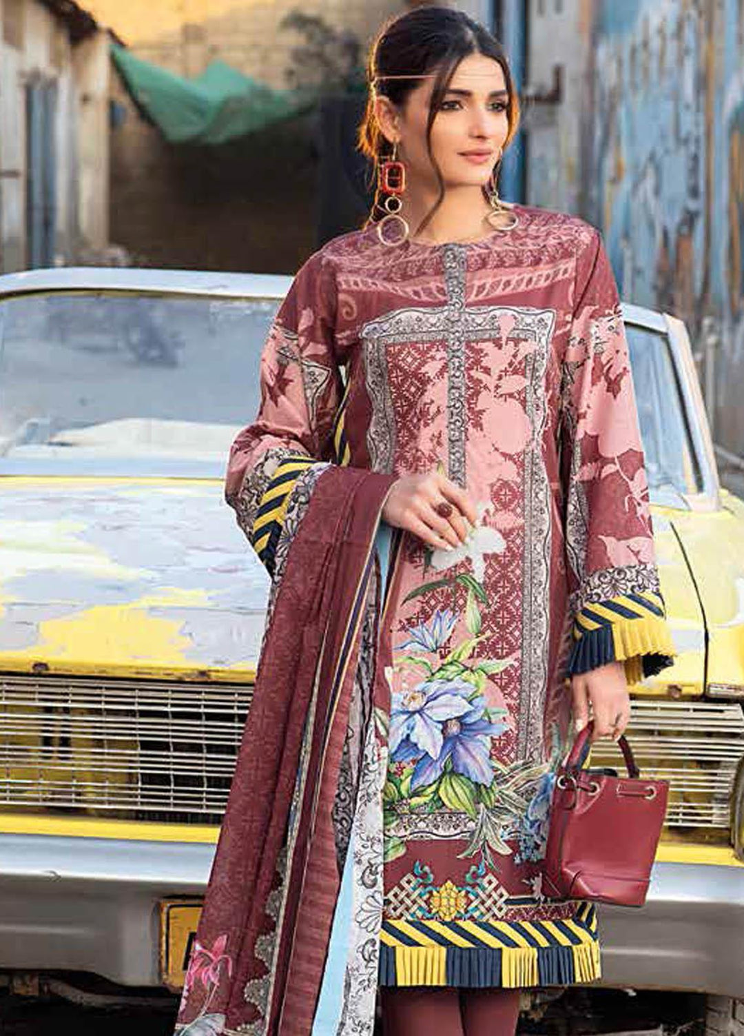 Gul Ahmed Printed Lawn Suits Unstitched 2 Piece GA21BL TL341B - Summer Collection