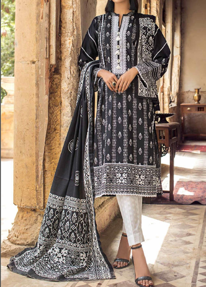 Black & White By Gul Ahmed Embroidered Lawn Suits Unstitched 3 Piece GA21BW B12010 - Black & White Collection