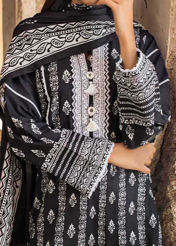 Black & White By Gul Ahmed Embroidered Lawn Suits Unstitched 3 Piece GA21BW B12010 - Black & White Collection