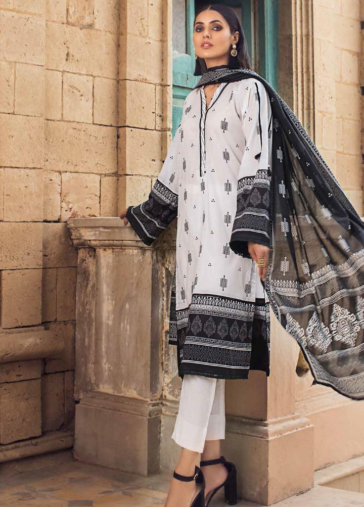 Black & White By Gul Ahmed Printed Lawn Suits Unstitched 3 Piece GA21BW B12011 - Black & White Collection
