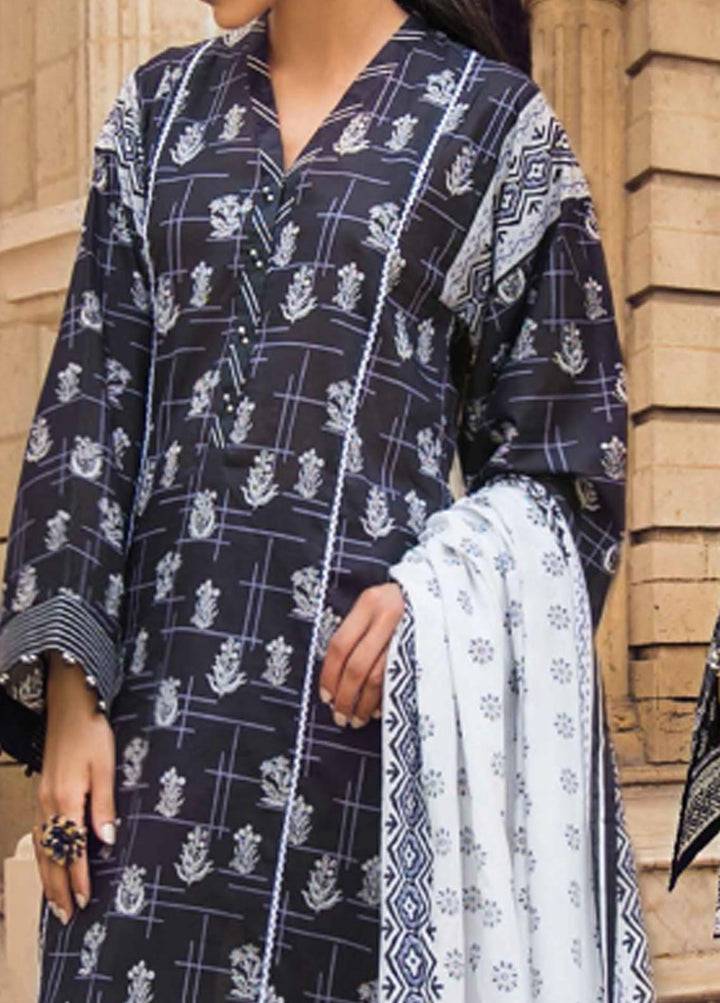 Black & White By Gul Ahmed Printed Lawn Suits Unstitched 2 Piece GA21BW BT12002 - Black & White Collection