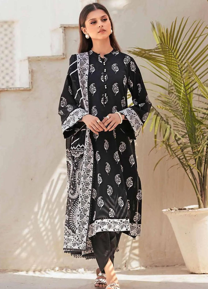 Gul Ahmed Printed Lawn Suits Unstitched 3 Piece GA23BW B-32030 - Summer Collection