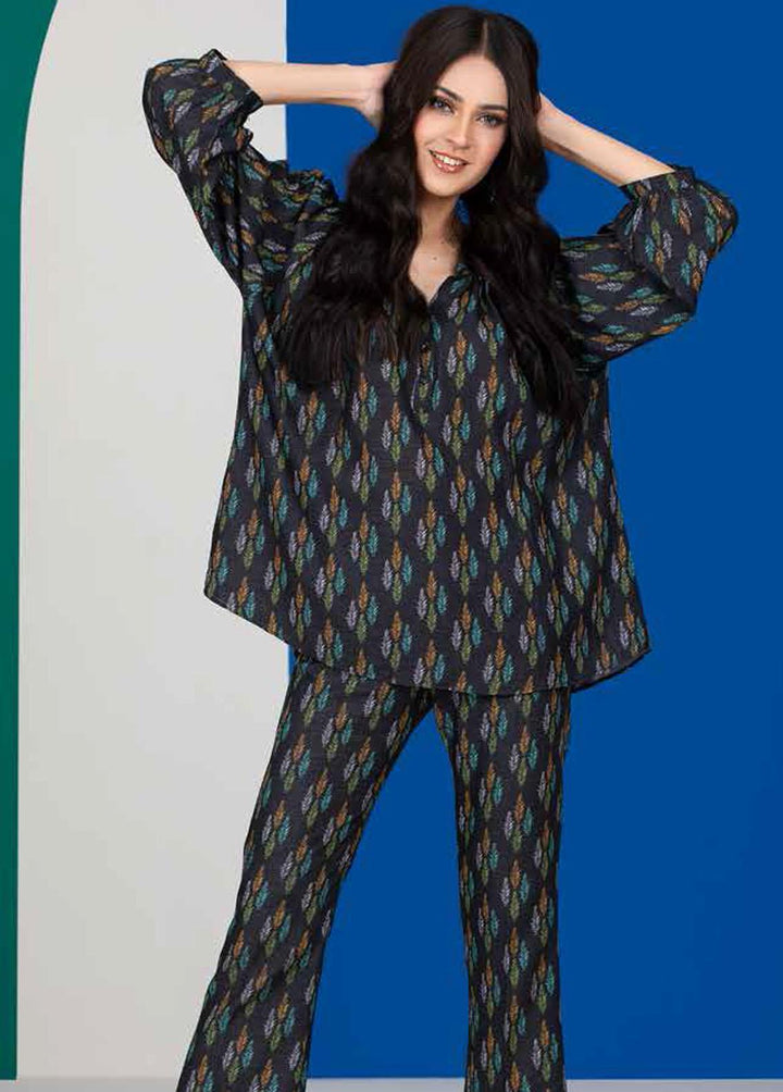 Charcoal By Gul Ahmed Printed Linen Suits Unstitched 2 Piece GA22C WT-22006 - Winter Collection