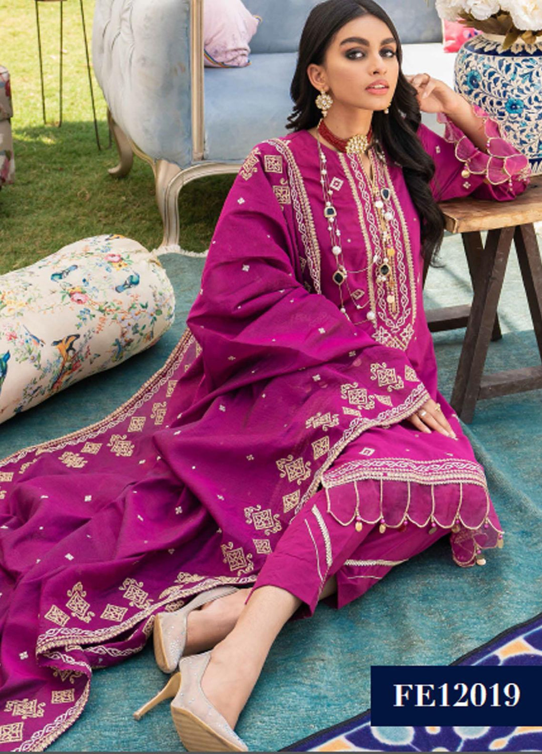 Festive Issue By Gul Ahmed Embroidered Lawn Suits Unstitched 3 Piece GA21EA 12019 - Festive Collection