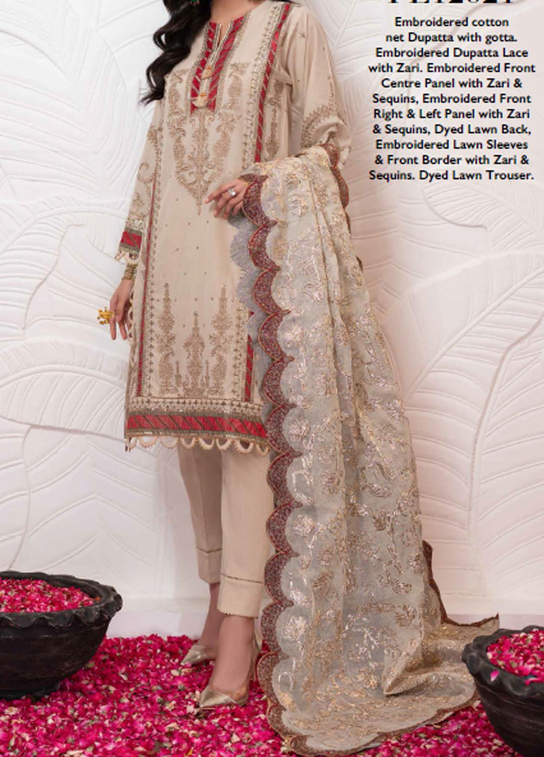 Festive Issue By Gul Ahmed Embroidered Lawn Suits Unstitched 3 Piece GA21EA 12021 - Festive Collection