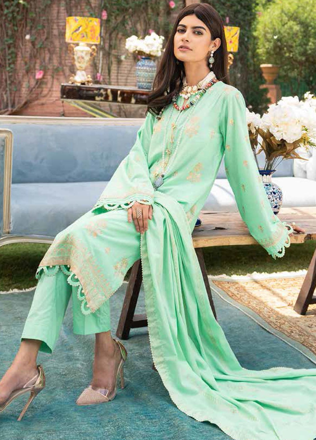 Festive Issue By Gul Ahmed Embroidered Lawn Suits Unstitched 3 Piece GA21EA 12139 - Festive Collection