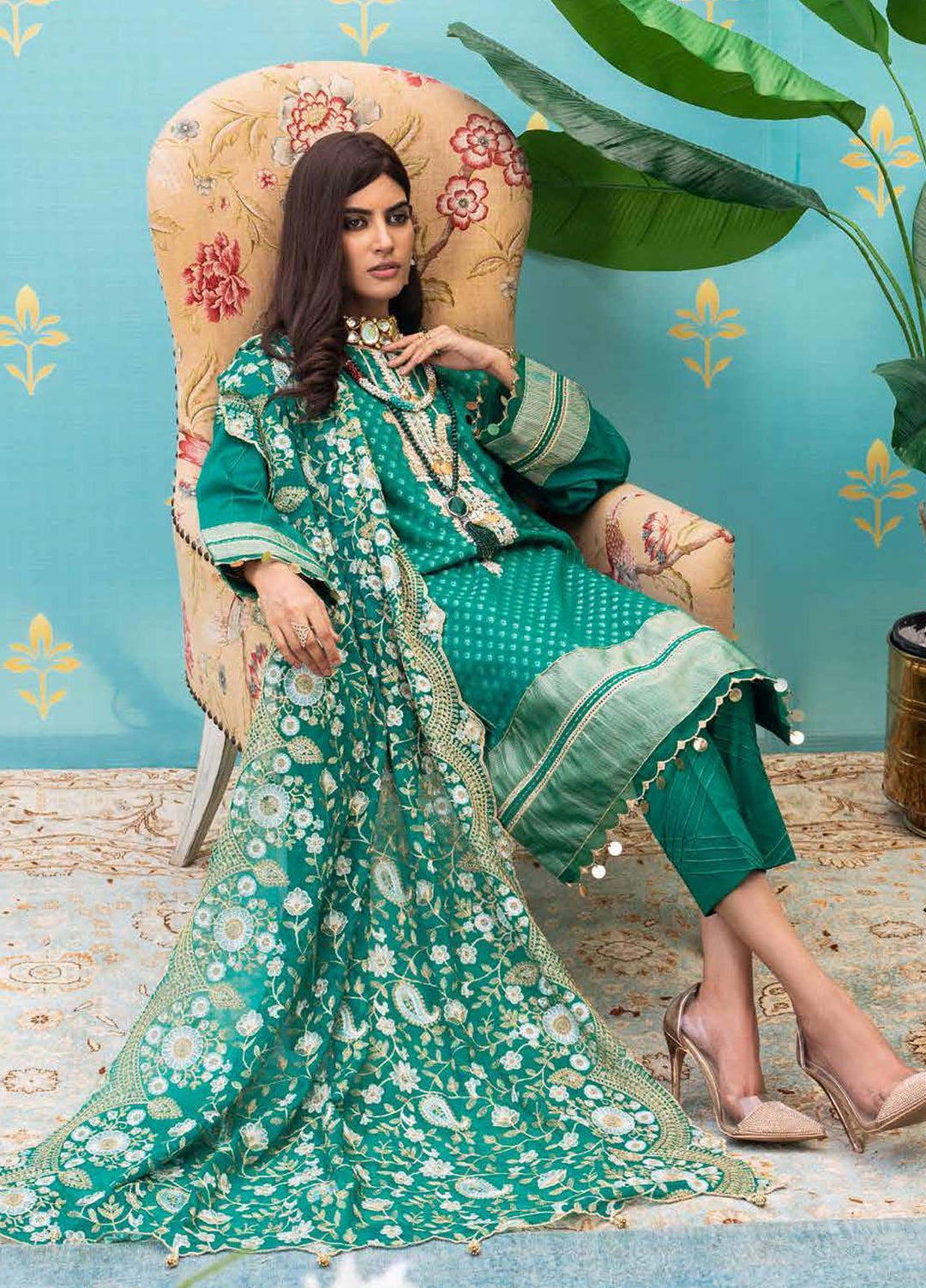 Festive Issue By Gul Ahmed Embroidered Lawn Suits Unstitched 3 Piece GA21EA 12253 - Festive Collection